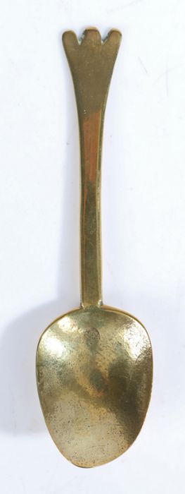 A late 17th century latten trefid spoon, English, c.1690 Indistinct makers mark to bowl, length 16. - Image 2 of 2