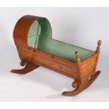 A documented early Victorian pine/birch and painted canopy cradle, Scottish, circa 1840 Of framed