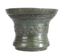A large late 17th century bronze mortar, Whitechapel foundry, London, circa 1670 Cast to the waist