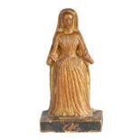 A 16th/17th century carved alabaster and painted figure of The Virgin Mary, Flemish Standing, with