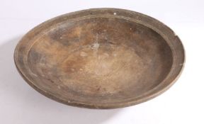 A 19th century 'sycamore' bowl With shallow footing, 37cm diameter Provenance: Doughton Manor,