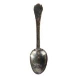 A late 17th century tinned latten trefid spoon, English With crowned heart and double whited maker's