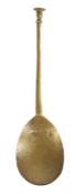 A latten baluster seal-knop spoon, English, circa 1600 With fleur-de-lys maker's mark to slender