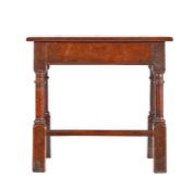 A William & Mary oak joint stool, circa 1690 The top with rounded edge, the rails with narrow