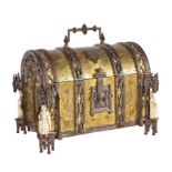 A fine Gothic Revival parcel-gilt and engraved bronze table casket, by Giroux & Co. (1810-1886),