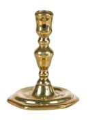 **DO NOT SELL - VENDOR TO COLLECT EMAILED 06/03/23 JA**  A late 17th century brass candlestick,