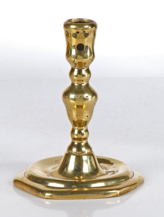 **DO NOT SELL - VENDOR TO COLLECT EMAILED 06/03/23 JA**  A late 17th century brass candlestick, - Image 2 of 2