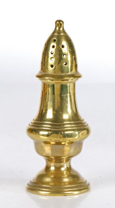 **DO NOT SELL - VENDOR TO COLLECT EMAILED 06/03/23 JA**  A George III brass silver-form caster, - Image 2 of 2