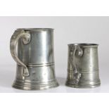 An early 19th century quart mug, Bristol, circa 1825 The straight-sided body with single-fillet, and
