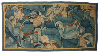 A panel of 16th century verdure feuilles de choux tapestry, circa 1550-80 Designed with flowers