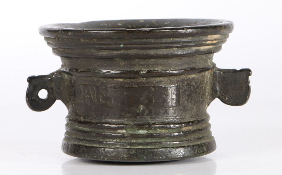 A rare Elizabeth I small bronze mortar, by an unidentified foundry, possibly of Norwich, dated - Image 6 of 6