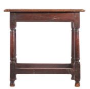 A William and Mary oak joint stool, circa 1690 Having an ovolo-moulded top, plain rails with lower