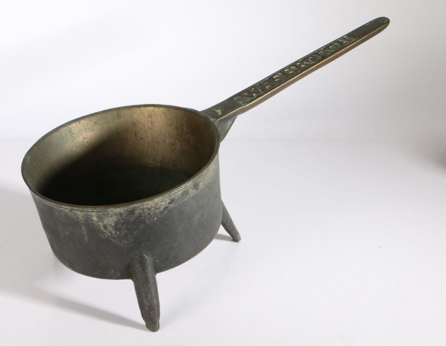 A large bronze skillet, by the Wasbrough Foundry, Bristol (fl.1793-1826), circa 1800 Of typical - Image 2 of 2