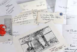 Carl Roald Giles (British, 1916-1995) A small collection of signed ephemera to include Letters (