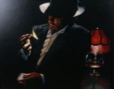 Fabian Perez (Argentinian, Born 1967) 'Man Lighting a Cigarette II' signed and numbered 116/150 (