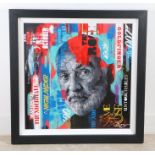 Zinsky (British, Contemporary) 'Sean Connery' signed (lower right), mixed media on canvas 76 x