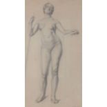 Christine Kuhlenthal (1895-1976) Female Nude signed (lower right), pencil drawing 55 x 29cm (21.