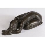Tom Greenshields (1915-1994) 'Chrissie Drying Hair', resin bronze sculpture 22cm (9in) length
