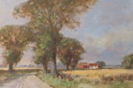 Owen Waters (British 1916-2004) Norfolk landscape near Acle