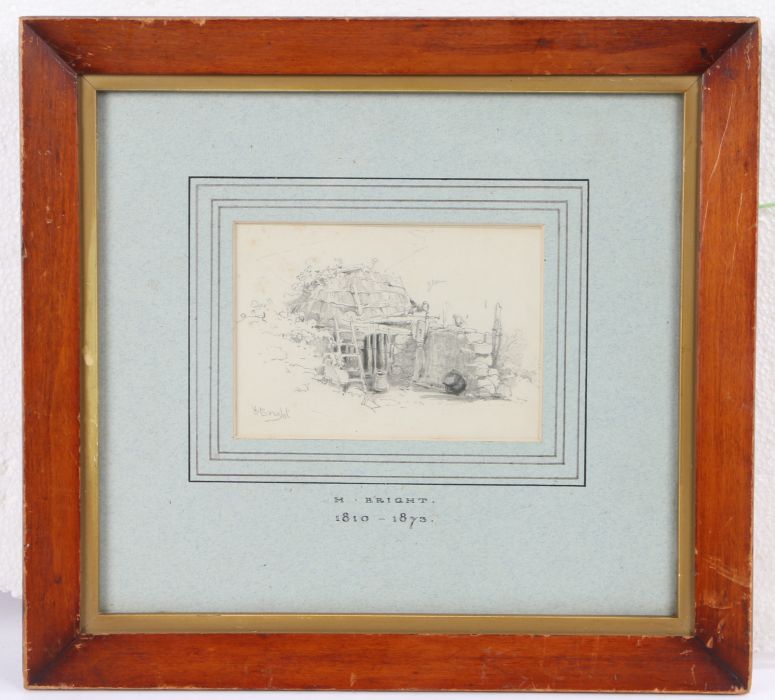 Henry Bright (British, 1810-1873) A Hovel signed (lower left), pencil drawing 9 x 13cm (3.5" x 5.