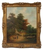 Robert Burrows (British, 1810-1883) Woodland Scene with Figures