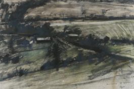 Geoffrey Lefever (British, Born 1932) 'Essex Landscape, 30th April 1970' signed and titled (lower