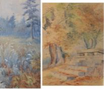 Violet Clutterbuck (British, 1869-1969) 'Autumn in Kashmir' & 'Autumn Leaves in Japan' both signed