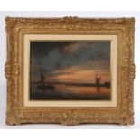 William Joy (British, 1803-1867) 'Approaching Storm' oil on panel 25 x 35cm (10" x 14")