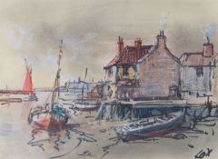 Jack Cox (British, 1914-2007) View of Wells, East Quay signed Cox (lower right), watercolour 20 x