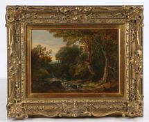 Norwich School (19th Century) Woodland River oil on canvas 21 x 29cm (8'' x 11.5'')