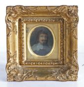 17th/18th Century School, a portrait miniature of a gentleman dressed in black, his face with a