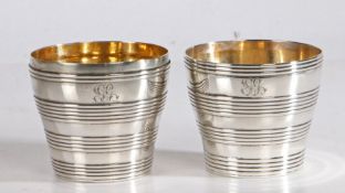 A George III silver double beaker/tumbler, London 1767, maker Charles Aldridge and Henry Green,