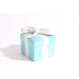 Tiffany & Co ceramic box and cover, in the form of a present, marks to the base Tiffany & Co