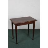 20th century oak side table, the rectangular top above turned legs, 76cm wide 74cm high 45cm deep