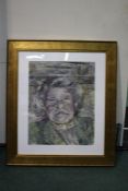 Pair of Pamela Godley (20th century) Portraits of a Women  Signed and Dated 1968 & 1985 (Top Right &