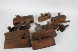 Collection of various wooden wood working tools, to include planes and mortice gauges (qty)