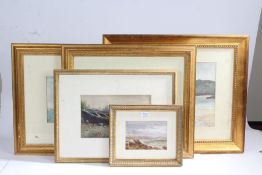 S Birch (19th Century) Weymouth, signed (top right), watercolour together with four further