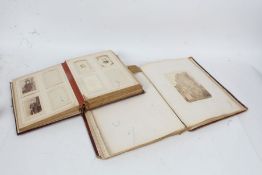 Victorian carte de visite album with contents, together with a Victorian/Edwardian red leather bound