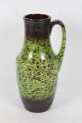 West Scheurich German pottery vase, with speckled pattern in green and brown glaze, 35cm tall