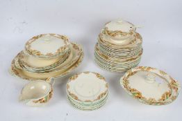 Grindley Ware dinner service, with an Art Deco pattern, including, two tureens, meat and serving