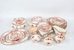 Coalport 'Indian Tree Coral' dinner ware, comprising two tureens, six dinner plates, six soup bowls,