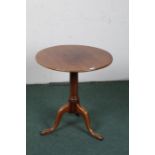 19th century mahogany occasional tilt top table, the circular top above a cylindrical stem above