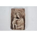 19th Century plaster panel, Virgin & child, 16cm by 11cm