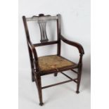 19th century mahogany Hepplewhite style child's chair, 64cm high