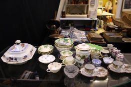Collection of porcelain, to include a Royal Copenhagen pickle dish, three Newhall cups - two with