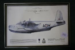 Collection of prints including Sunderland and Catalina Flying Boats, Mosquito, C130 Hercules ,