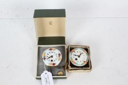 Wintermantel pendulette miniature wall clock, with enamel dial (AF), and another by Schatz &