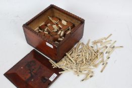 Early 20th century Chinese Mahjong set, set with bone and bamboo backed pieces, housed within a