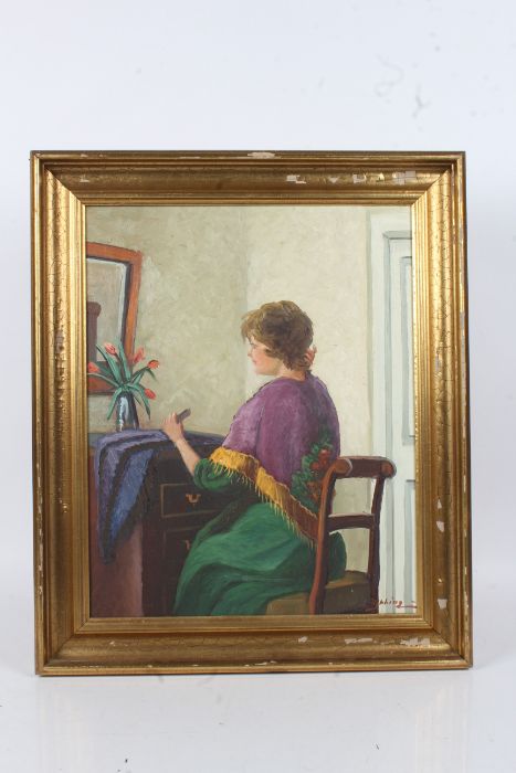 Erik Ytting (1921-2000) Interior Scene with Seated Lady oil on canvas, signed (lower right) 50 x - Image 2 of 2