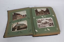 Early 20th century postcard album, with scenes of Cowdroy Ruins, Cuckfield Park, The West Cliff